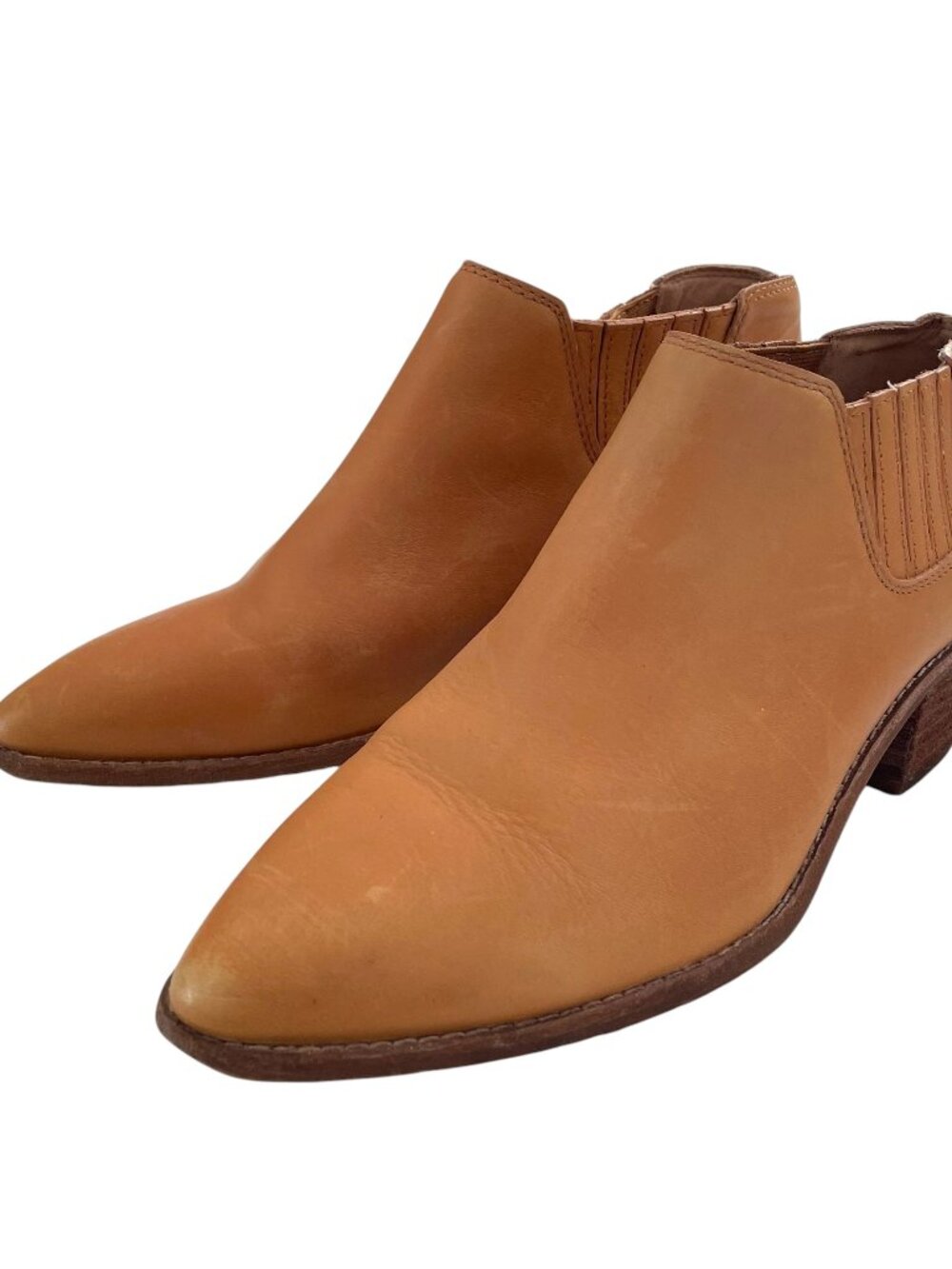 Madewell Myles Booties Ankle Boots Size 7.5 Cognac Brown / Tan Leather